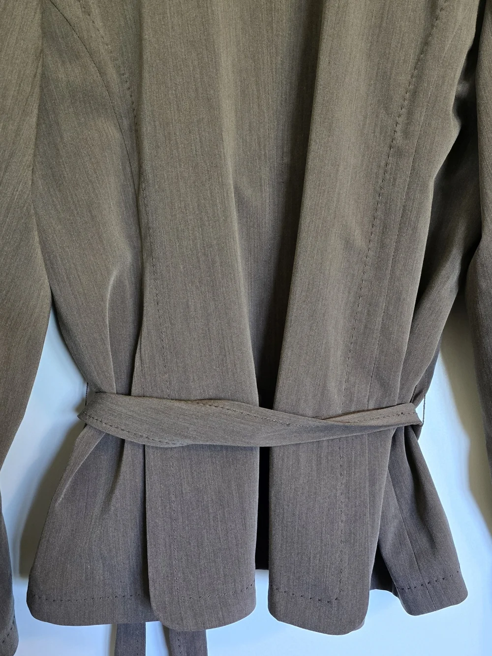 Apostrophe Women's Size 18 Brown Wrap Blazer Tie Waist Long Sleeve